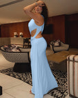 One Shoulder Waist Cut Out Dress