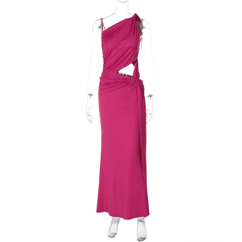 One Shoulder Waist Cut Out Dress