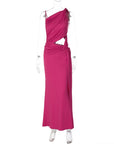 One Shoulder Waist Cut Out Dress
