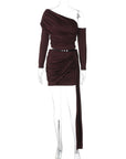 Pleated Off shoulder Skirt Set