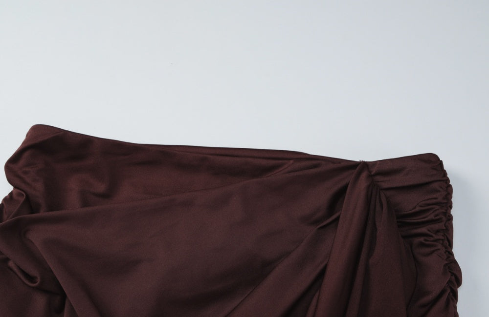 Pleated Off shoulder Skirt Set
