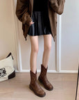 Brown Embroidered Cowboy Boots