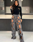 Hollow Cut Out waist pants
