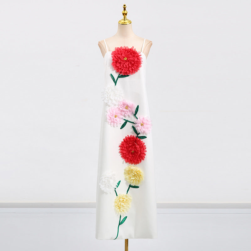 cotton designed floral 3d luxury maxi gown