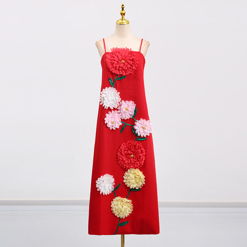 cotton designed floral 3d luxury maxi gown