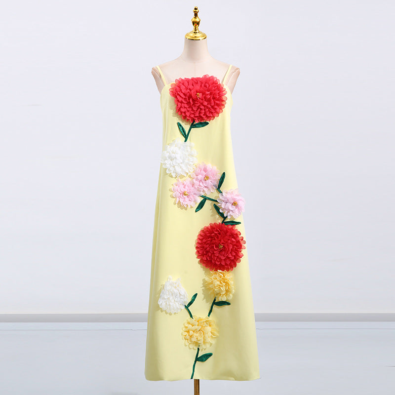 cotton designed floral 3d luxury maxi gown