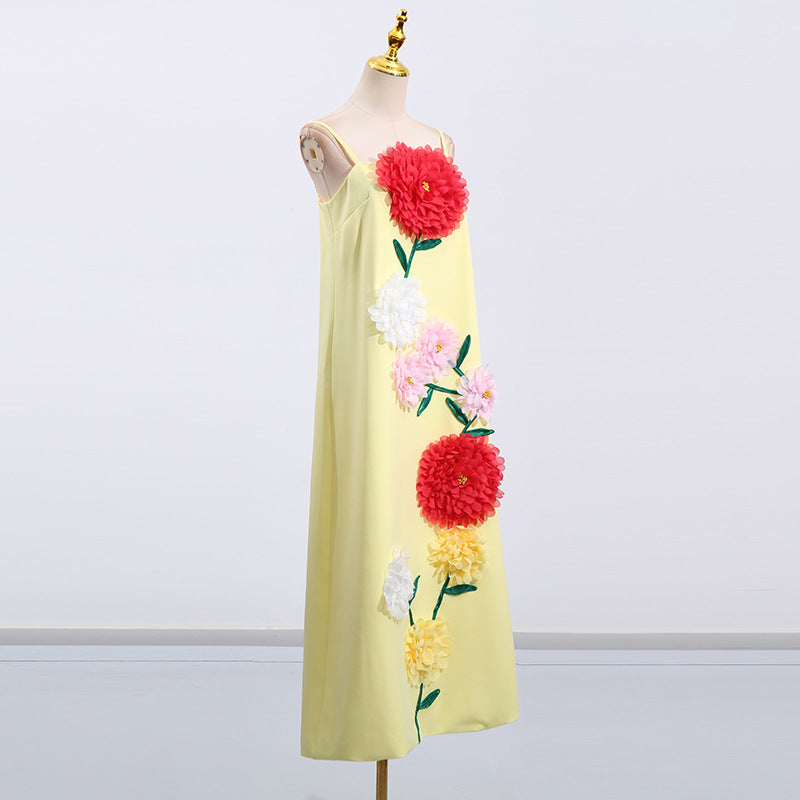 cotton designed floral 3d luxury maxi gown