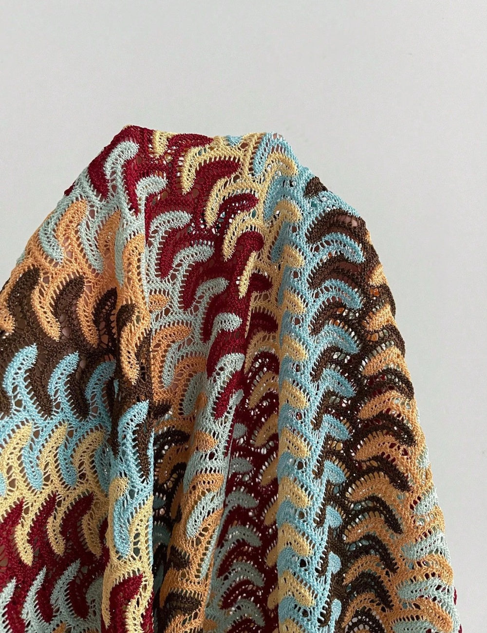 Multicolored patterned mini knit  dress 