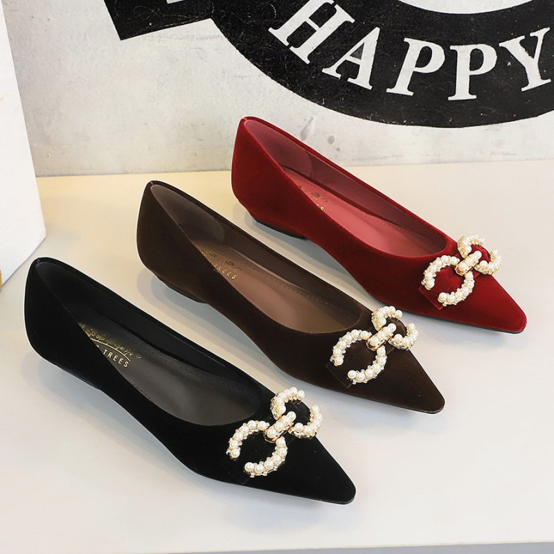 Pearl Embellished Wedges