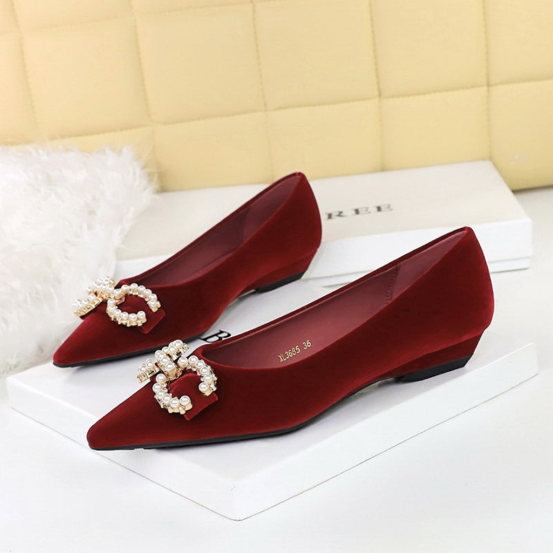 Pearl Embellished Wedges