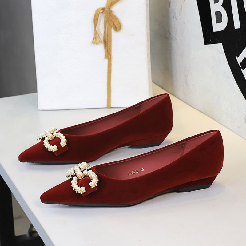 Pearl Embellished Wedges