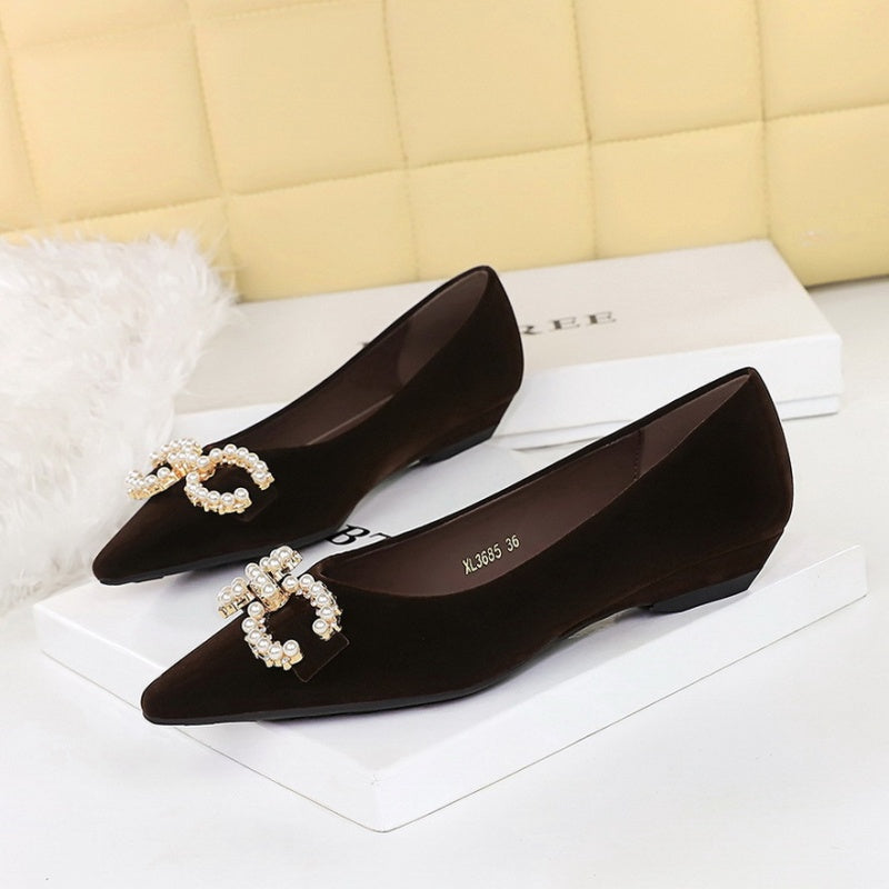 Pearl Embellished Wedges