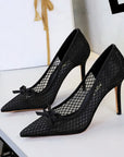 bowknot mesh pumps
