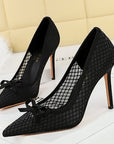 bowknot mesh pumps