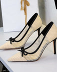 bowknot mesh pumps