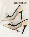 bowknot mesh pumps