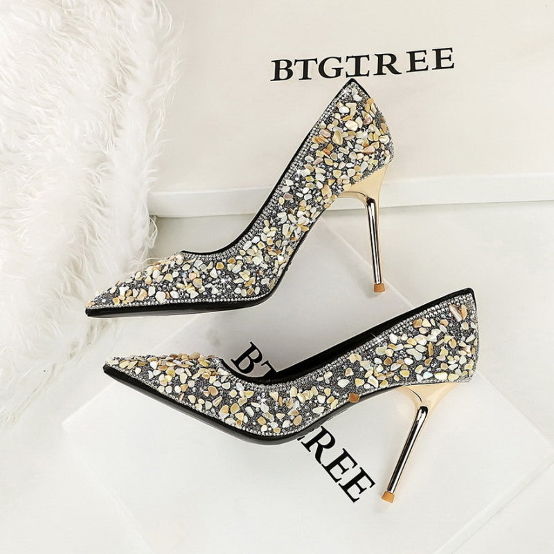 Crystal Studded Wedding Heels