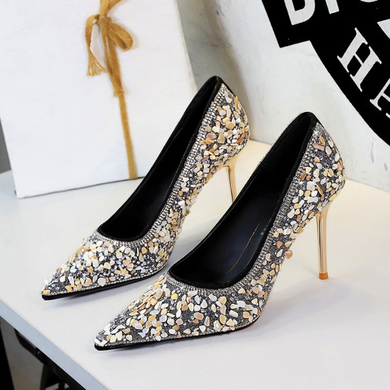 Crystal Studded Wedding Heels