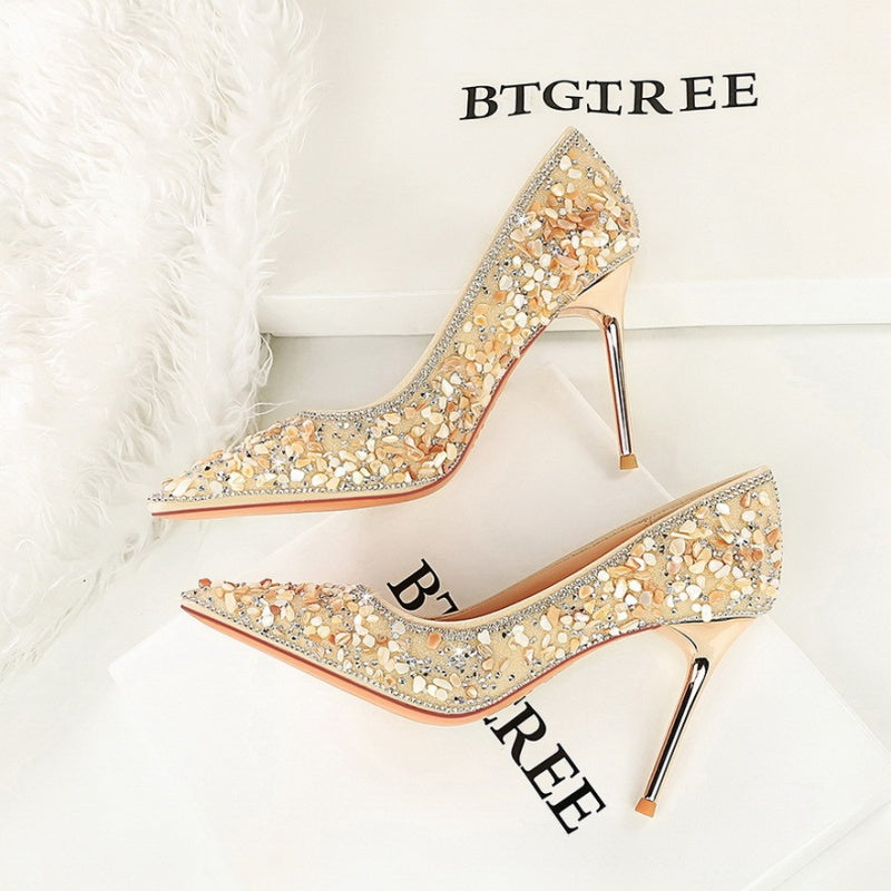 Crystal Studded Wedding Heels
