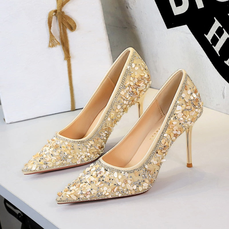 Crystal Studded Wedding Heels