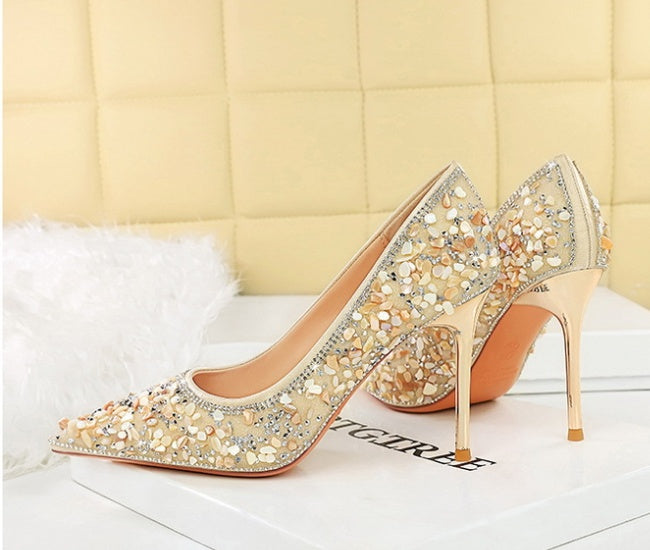 Crystal Studded Wedding Heels