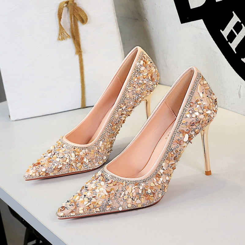 Crystal Studded Wedding Heels