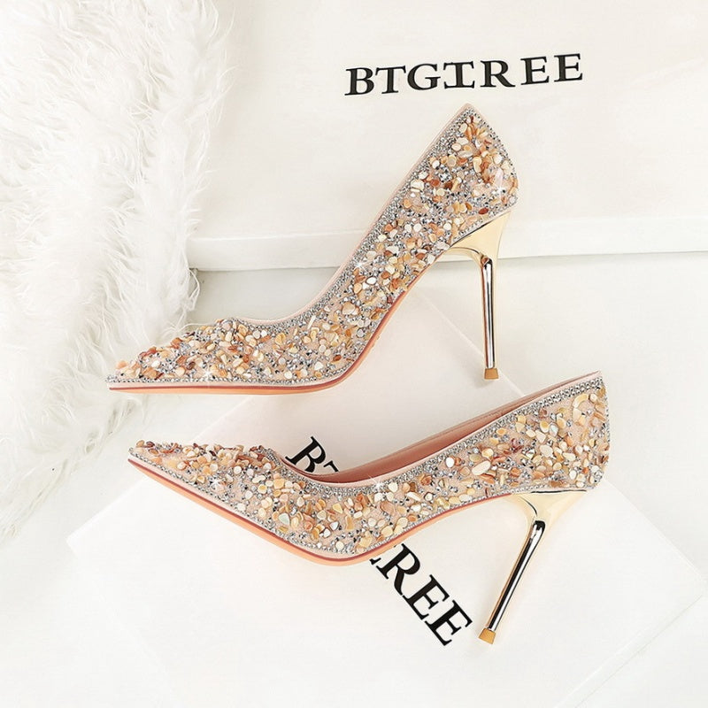 Crystal Studded Wedding Heels
