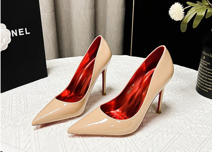 Classic Louboutin Red Bottom Glittery Heels- Superior