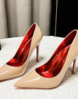 Classic Louboutin Red Bottom Glittery Heels- Superior