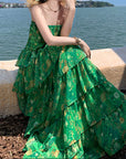 Green Cupcake Strapless maxi Dress