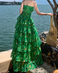 Green Cupcake Strapless maxi Dress