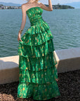 Green Cupcake Strapless maxi Dress
