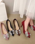Rhinestone studded high heels