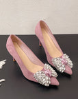 Rhinestone studded high heels