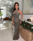 Rhinestone Studded Party Gown