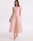 Pink Flouncy Long Dress