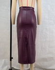 Faux Leather Midi Skirt