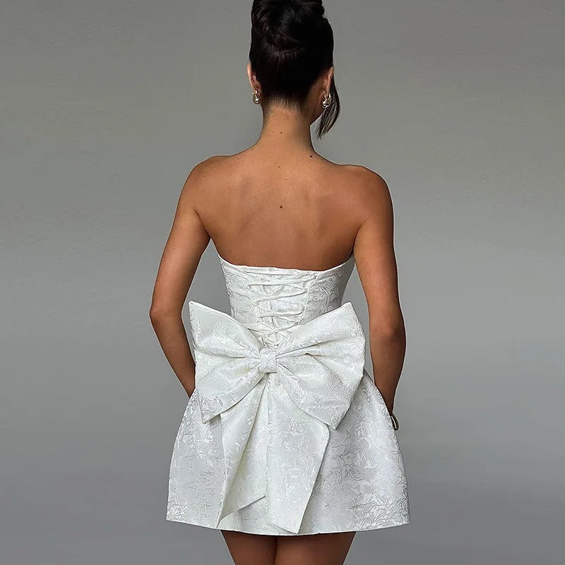 Strapless Dress with Bowknot Back
