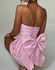 Strapless Dress with Bowknot Back