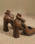 Keya France Style Strappy Block Heels