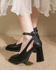 Keya France Style Strappy Block Heels