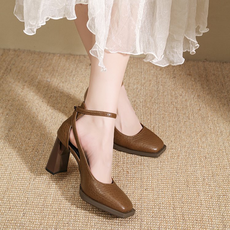 Keya France Style Strappy Block Heels