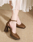 Keya France Style Strappy Block Heels