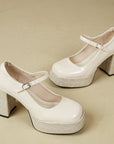 Strappy Sparkling Platform Maryjane Block Heels