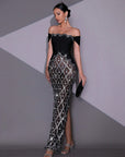 Scarlett Rhinestone Studded Gown