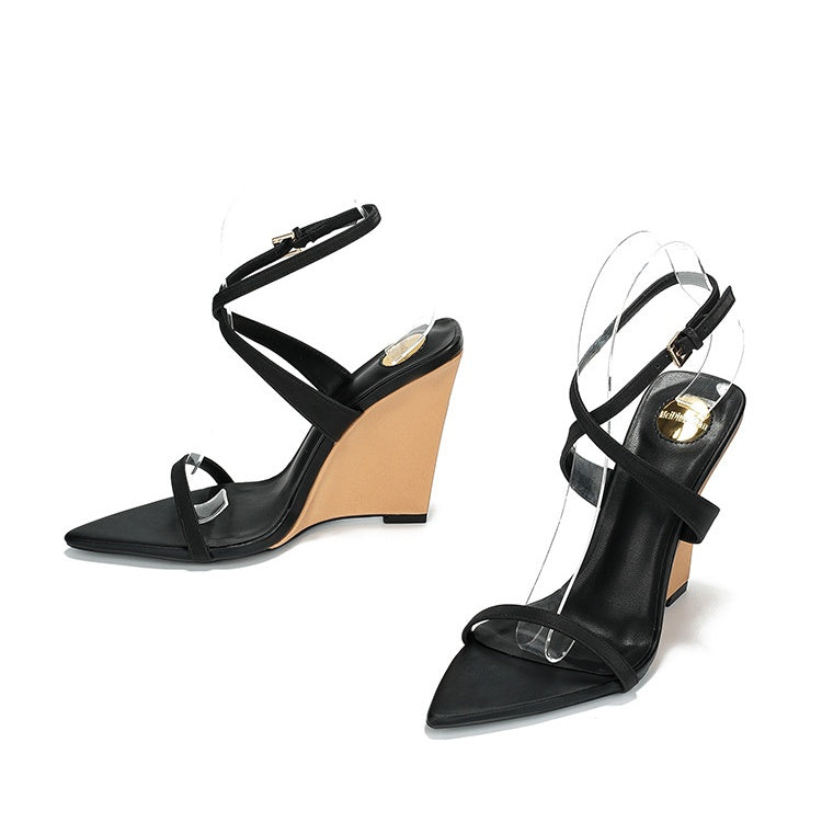 Rowan Open Toe Strappy Wedge Heels