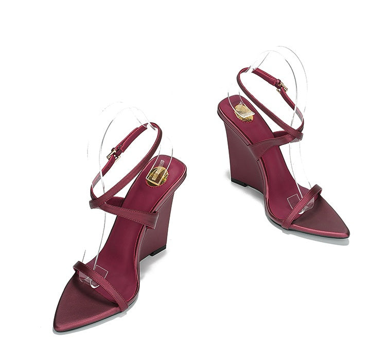 Rowan Open Toe Strappy Wedge Heels