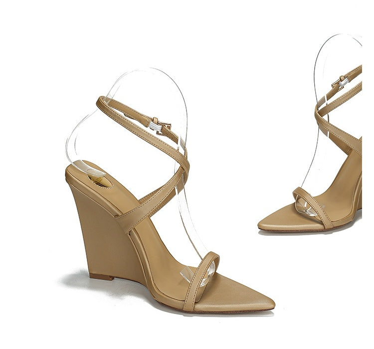 Rowan Open Toe Strappy Wedge Heels