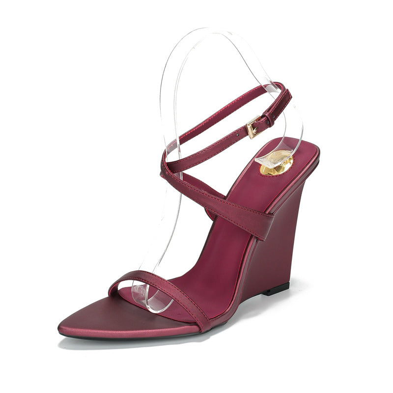 Rowan Open Toe Strappy Wedge Heels