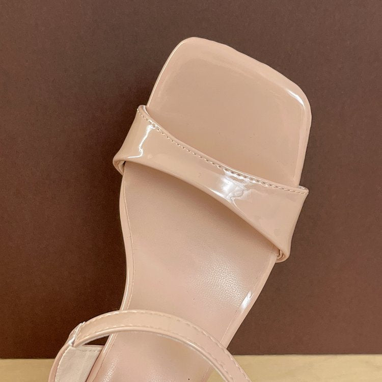 Beige Low Wedge Heels